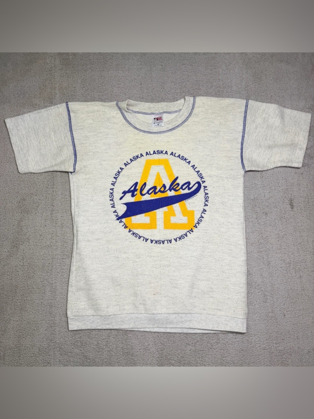 Vtg 90s College House Sweatshirt Men’s M University Of Alaska Print Short Sleeve